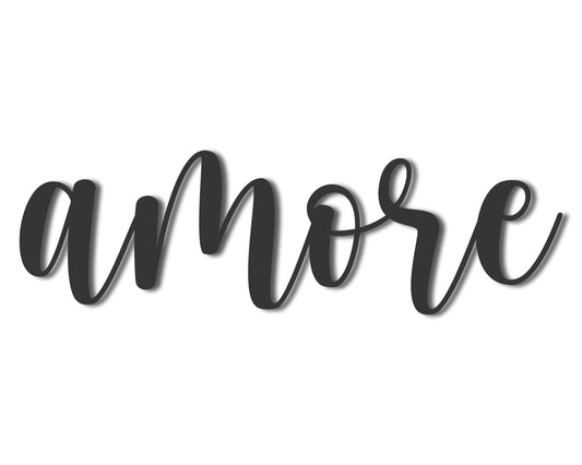 Custom Metal Amore Script Wall Art | Indoor Outdoor | Up to 46" | 20+ Color Options