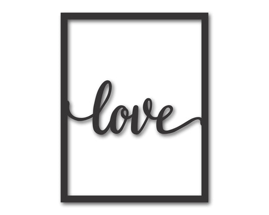 Custom Metal Love Frame Wall Art | Indoor Outdoor | Up to 46" | 20+ Color Options
