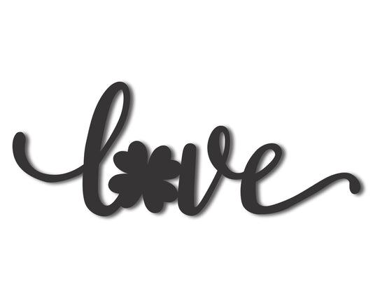 Custom Metal Four Leaf Clover Love Wall Art | Indoor Outdoor | Up to 46" | 20+ Color Options