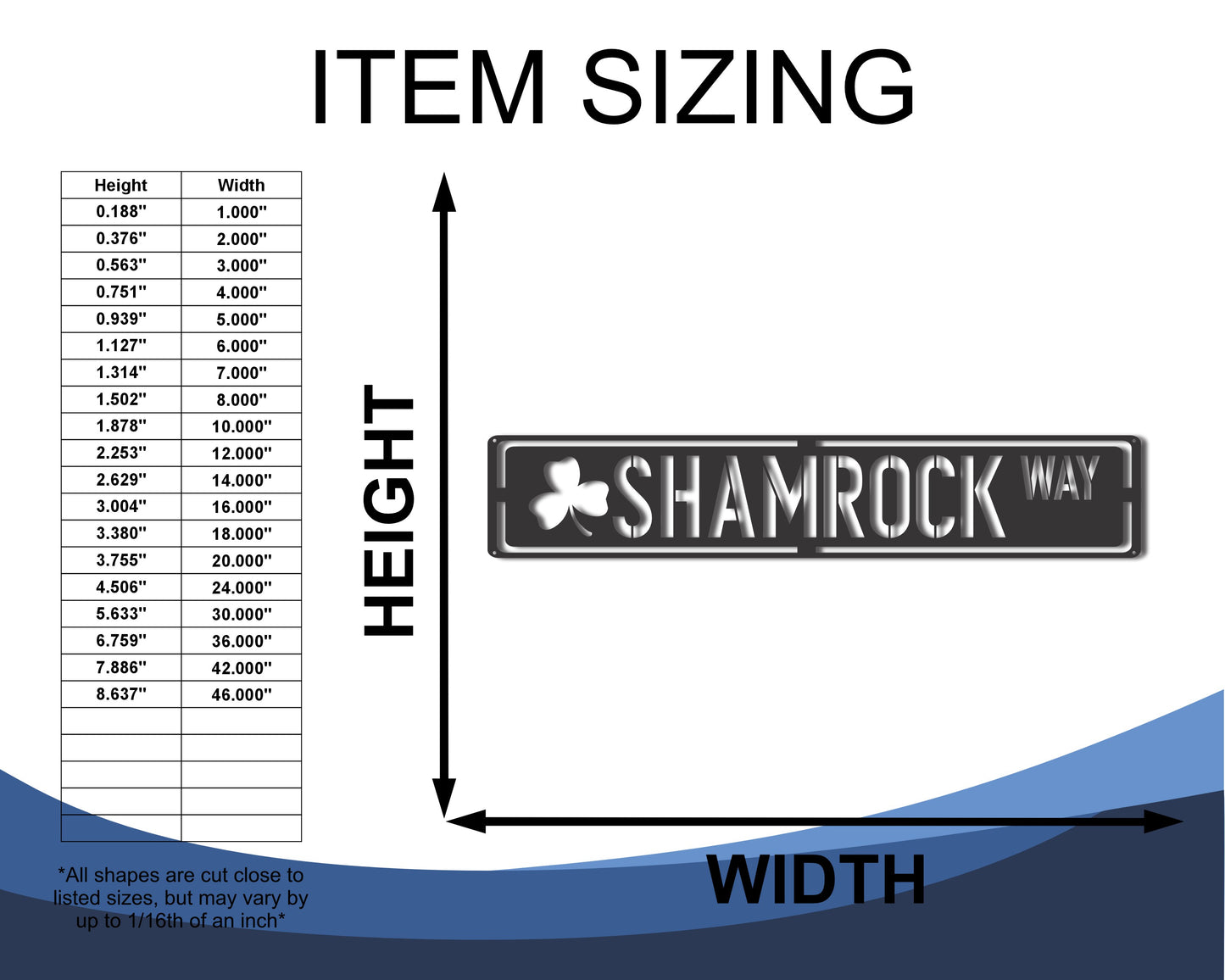 Custom Metal Shamrock Way Wall Art | Indoor Outdoor | Up to 46" | 20+ Color Options