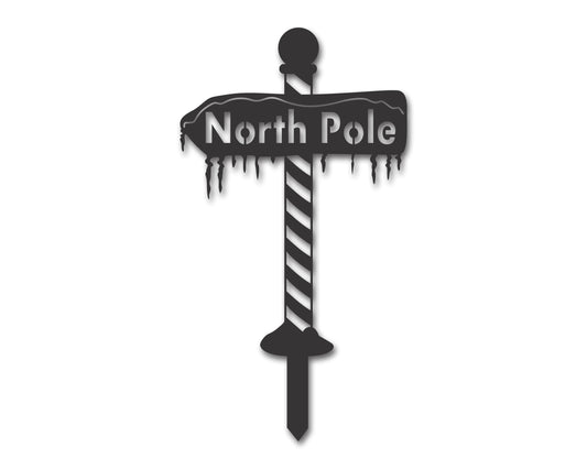 Custom Metal North Pole Yard Stake | Outdoor | Up to 46" | 20+ Color Options
