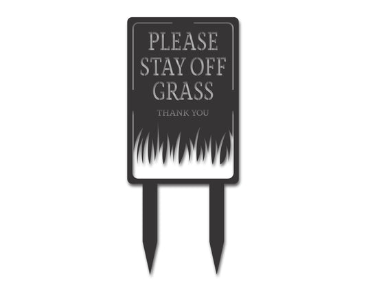 Custom Metal Stay Off Grass Yard Stake | Outdoor | Up to 46" | 20+ Color Options