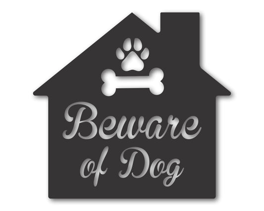 Custom Metal Beware of Dog Sign | Indoor Outdoor | Up to 46" | 20+ Color Options