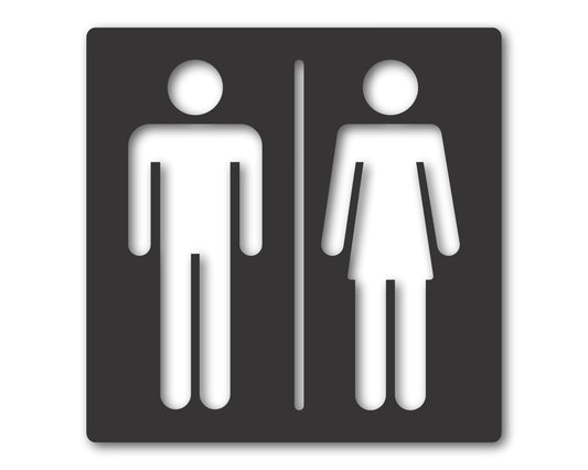 Custom Metal Square Restroom Sign | Indoor Outdoor | Up to 46" | 20+ Color Options