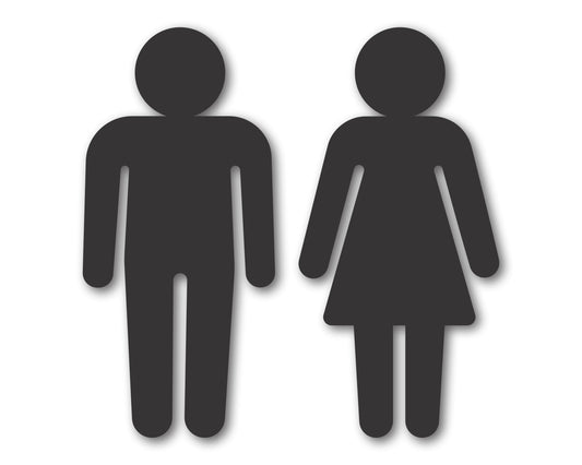 Custom Metal 2pc Restroom Sign | Indoor Outdoor | Up to 46" | 20+ Color Options