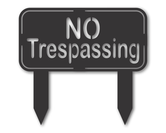 Custom Metal No Trespassing Yard Stake | Outdoor | Up to 46" | 20+ Color Options