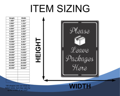 Custom Metal Please Leave Packages Here Sign | Outdoor | Up to 46" | 20+ Color Options