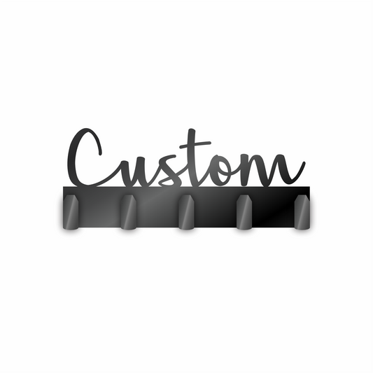 Custom Metal Script Name Sign with Hooks | 4 Size Options | Up to 30" | 20+ Color Options