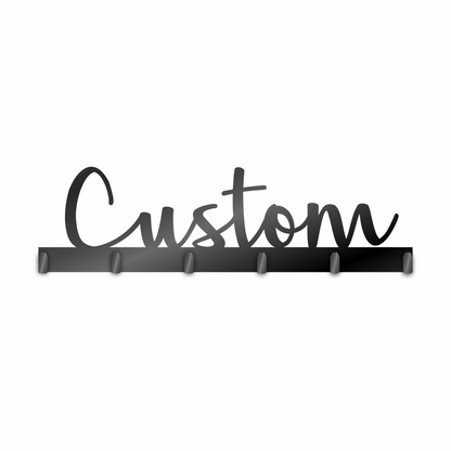 Custom Metal Script Name Sign with Hooks | 4 Size Options | Up to 30" | 20+ Color Options