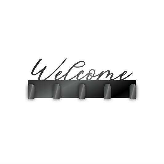 Custom Metal Welcome Script Sign with Hooks | 4 Size Options | Up to 30" | 20+ Color Options