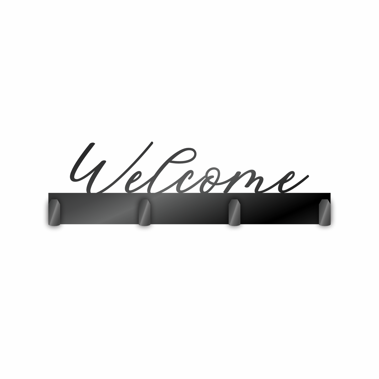 Custom Metal Welcome Script Sign with Hooks | 4 Size Options | Up to 30" | 20+ Color Options