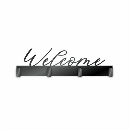 Custom Metal Welcome Script Sign with Hooks | 4 Size Options | Up to 30" | 20+ Color Options