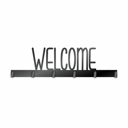 Custom Metal Welcome Sign with Hooks | 4 Size Options | Up to 30" | 20+ Color Options