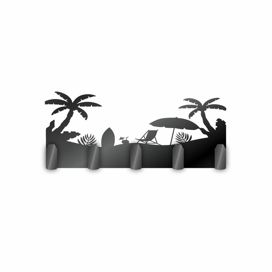 Custom Metal Beach Sign with Hooks | 4 Size Options | Up to 30" | 20+ Color Options