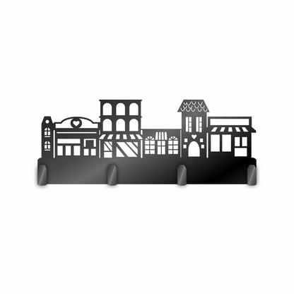 Custom Metal Cute Town Sign with Hooks | 4 Size Options | Up to 30" | 20+ Color Options