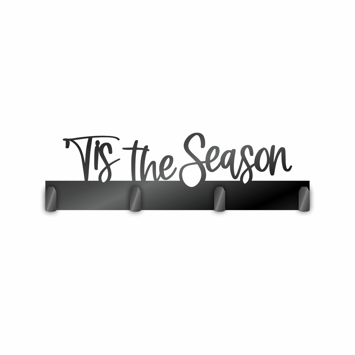 Custom Metal Tis the Season Sign with Hooks | 4 Size Options | Up to 30" | 20+ Color Options
