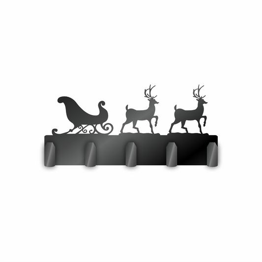 Custom Metal Reindeer Sign with Hooks | 4 Size Options | Up to 30" | 20+ Color Options