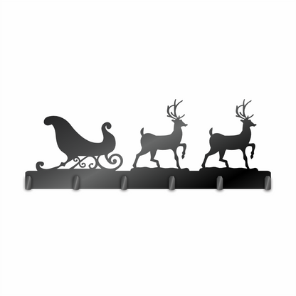 Custom Metal Reindeer Sign with Hooks | 4 Size Options | Up to 30" | 20+ Color Options