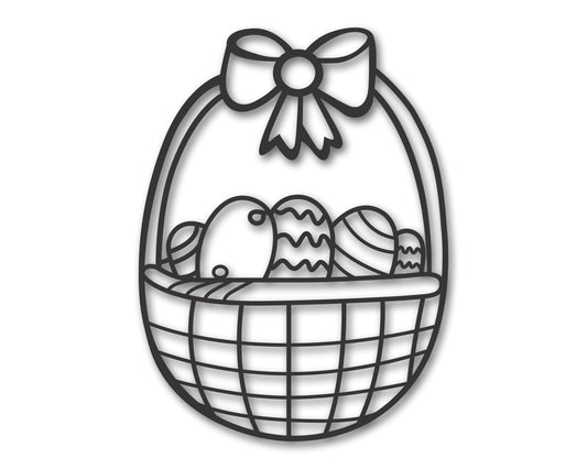 Custom Metal Minimal Easter Basket Wall Art | Indoor Outdoor | Up to 46" | 20+ Color Options