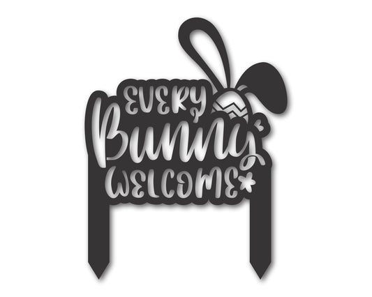Custom Metal Every Bunny Welcome Yard Stake Sign | Indoor Outdoor | Up to 46" | 20+ Color Options