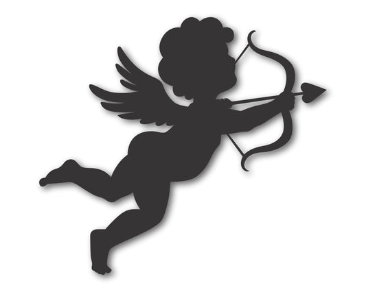 Custom Metal Cupid with Arrow Wall Art | Indoor Outdoor | Up to 46" | 20+ Color Options
