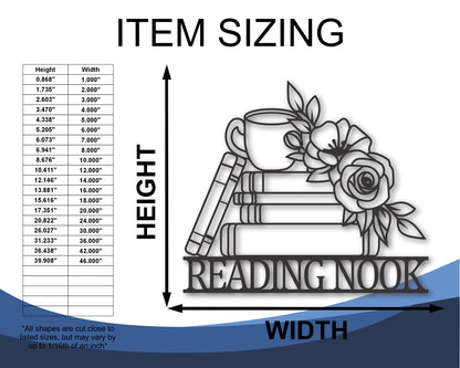 Custom Metal Stacked Books Wall Art | Indoor Outdoor | Up to 46" | 20+ Color Options