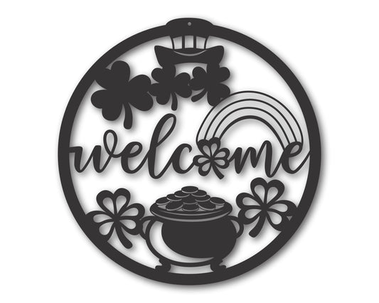 Custom Metal St. Patrick's Day Welcome Wall Art | Indoor Outdoor | Up to 46" | 20+ Color Options