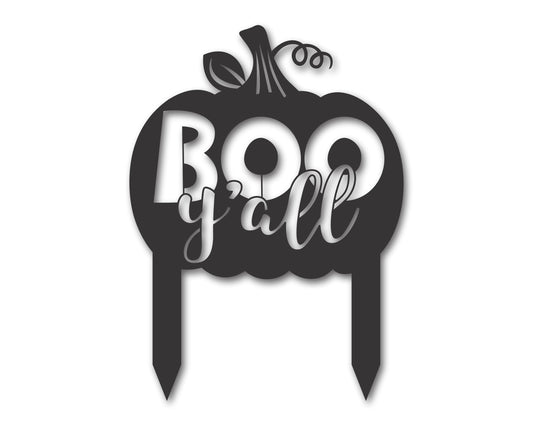 Custom Metal Boo Y'all Yard Stake Sign | Indoor Outdoor | Up to 46" | 20+ Color Options