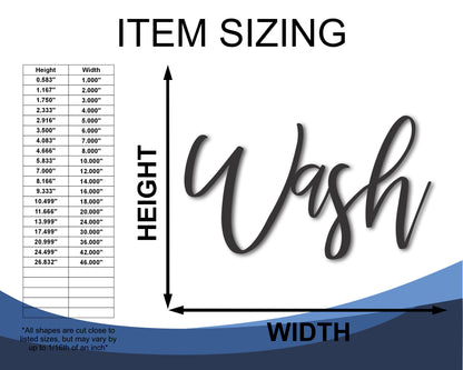 Custom Metal Wash Script Wall Art | Indoor Outdoor | Up to 46" | 20+ Color Options