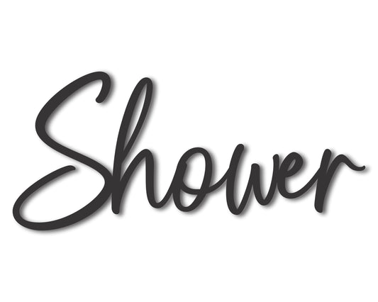 Custom Metal Shower Script Wall Art | Indoor Outdoor | Up to 46" | 20+ Color Options