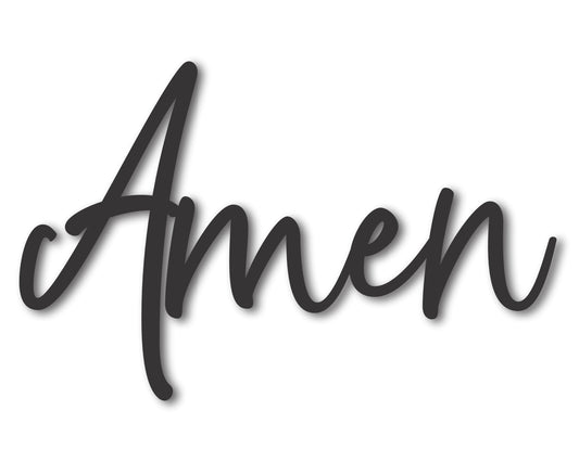 Custom Metal Amen Script Wall Art | Indoor Outdoor | Up to 46" | 20+ Color Options