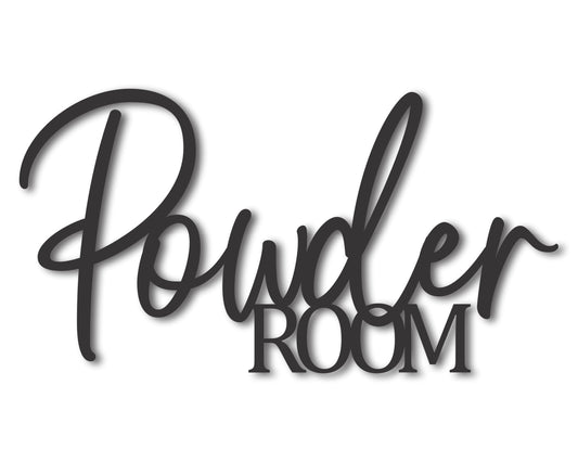 Custom Metal Powder Room Wall Art | Indoor Outdoor | Up to 46" | 20+ Color Options