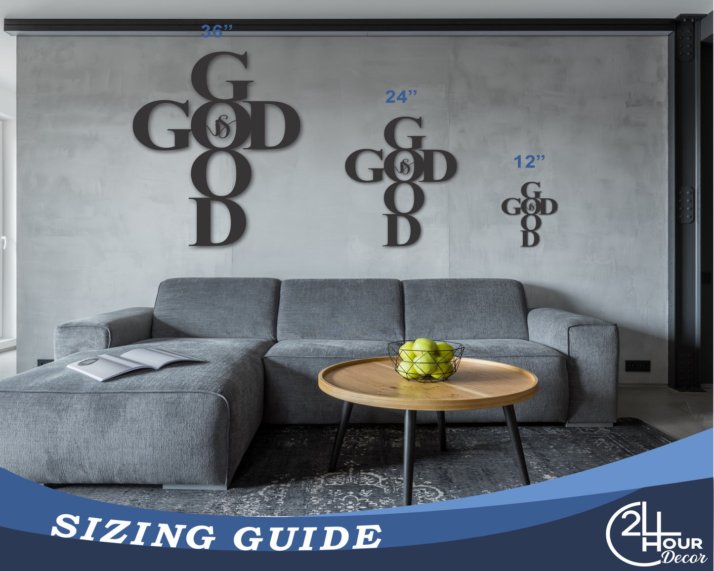 Custom Metal God is Good Wall Art | Indoor Outdoor | Up to 46" | 20+ Color Options