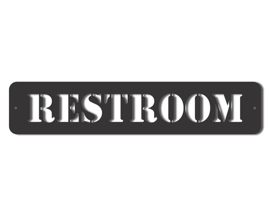 Custom Metal Restroom Wall Art | Indoor Outdoor | Up to 46" | 20+ Color Options