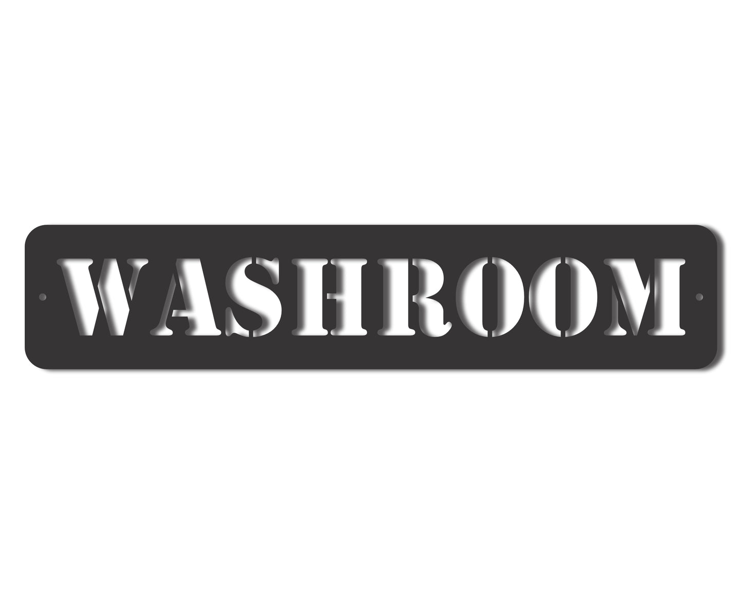 Custom Metal Washroom Wall Art | Indoor Outdoor | Up to 46" | 20+ Color Options
