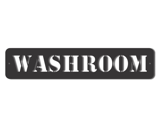 Custom Metal Washroom Wall Art | Indoor Outdoor | Up to 46" | 20+ Color Options