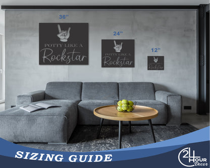 Custom Metal Potty like a Rockstar Wall Art | Indoor Outdoor | Up to 46" | 20+ Color Options