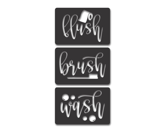 Custom Metal Bathroom Trio Wall Art | 3 Piece | Indoor Outdoor | Up to 46" | 20+ Color Options