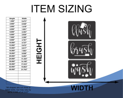 Custom Metal Bathroom Trio Wall Art | 3 Piece | Indoor Outdoor | Up to 46" | 20+ Color Options