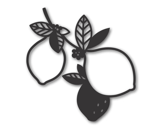 Custom Metal Lemons Wall Art | Indoor Outdoor | Up to 46" | 20+ Color Options