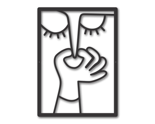 Custom Metal Minimal Funny Bathroom Wall Art | Indoor Outdoor | Up to 46" | 20+ Color Options