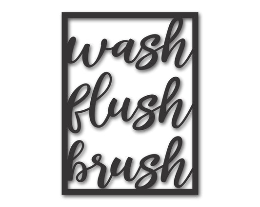Custom Metal Wash, Flush, Brush Bathroom Wall Art | Indoor Outdoor | Up to 46" | 20+ Color Options