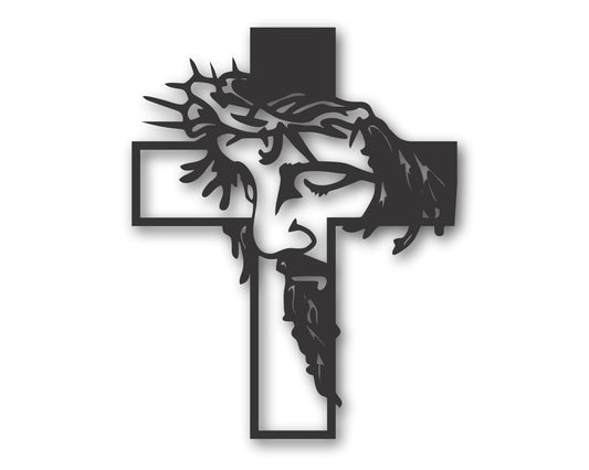 Custom Metal Christ on the Cross Wall Art | Indoor Outdoor | Up to 46" | 20+ Color Options