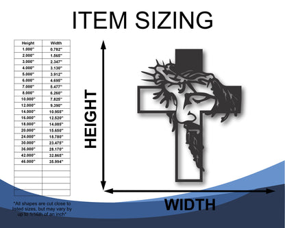 Custom Metal Christ on the Cross Wall Art | Indoor Outdoor | Up to 46" | 20+ Color Options