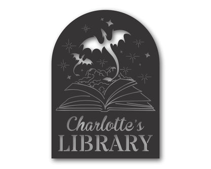 Custom Metal Fantasy Library Wall Art | Indoor Outdoor | Up to 46" | 20+ Color Options