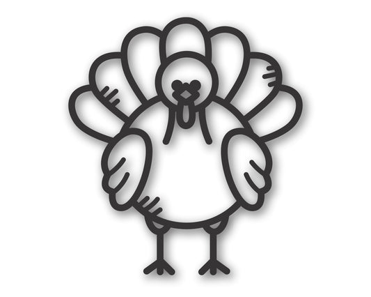 Custom Metal Minimal Turkey Wall Art | Indoor Outdoor | Up to 46" | 20+ Color Options