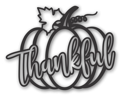 Custom Metal Thankful Pumpkin Wall Art | Indoor Outdoor | Up to 46" | 20+ Color Options