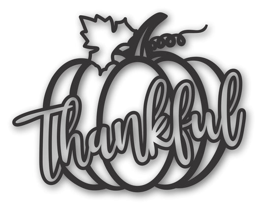 Custom Metal Thankful Pumpkin Wall Art | Indoor Outdoor | Up to 46" | 20+ Color Options