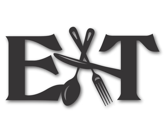 Custom Metal EAT Wall Art | Indoor Outdoor | Up to 46" | 20+ Color Options