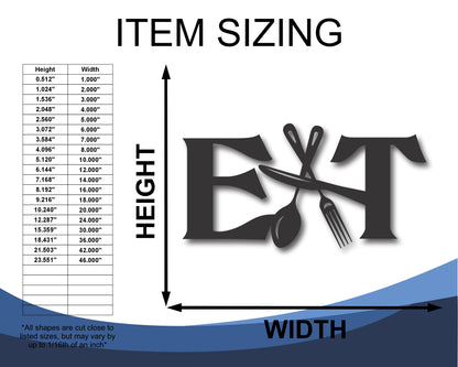 Custom Metal EAT Wall Art | Indoor Outdoor | Up to 46" | 20+ Color Options